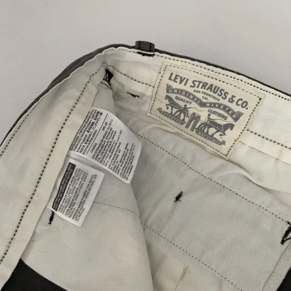 Levis Chino Jogger Pants Men 36x32 Gray Cotton‎ Stretch Taper Pockets (37x29)